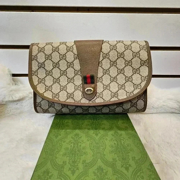 Sherry Line Brown PVC  Clutch Bag - Picture 1 of 15